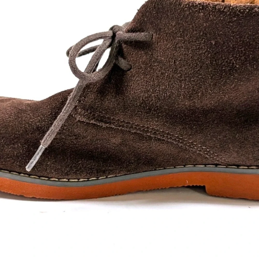 Florsheim Kids Chukka Boots Brown Suede Orange Sole Preppy Boys Size 5M